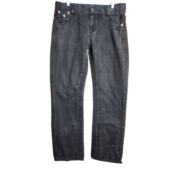 True Religion M24201319 Ricky Super T Jeans Size 38 x 34 Black Denim USA MADE